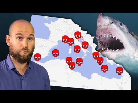 Published video thumbnail: Great White Shark Attacks in the Mediterranean